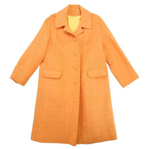 Vintage Betty Rose Apricot Tweed Trench Apricot Coat Women's Size Large